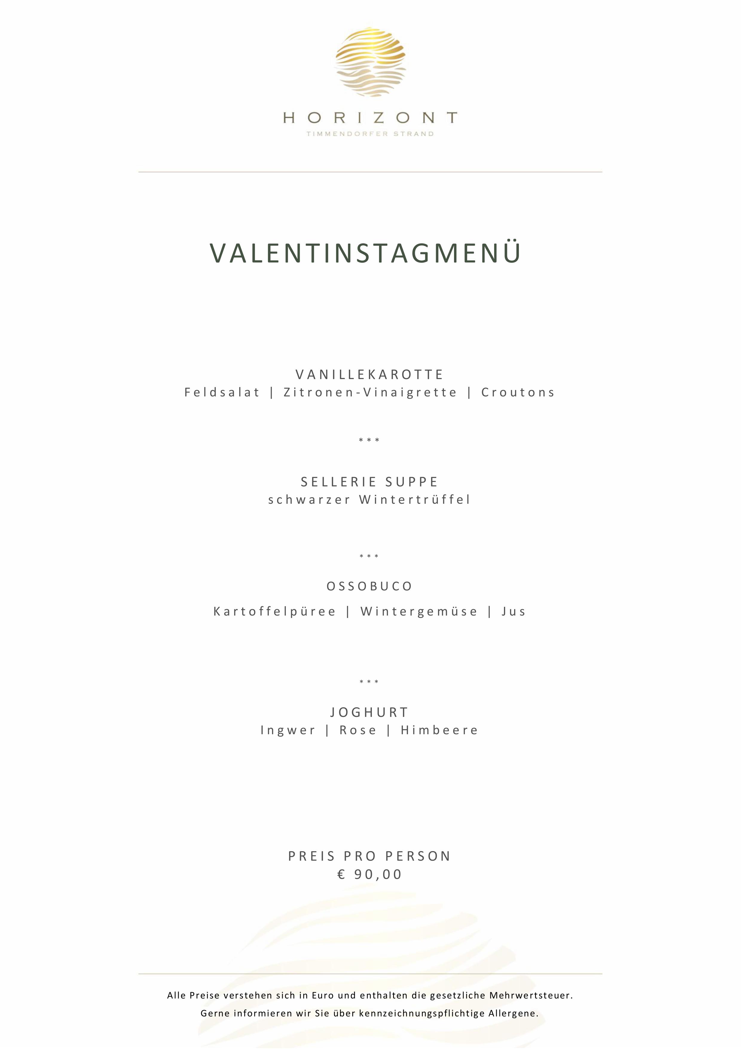 Valentinstagsmenü